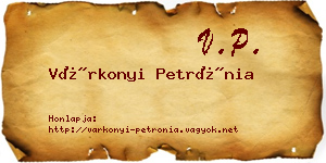 Várkonyi Petrónia névjegykártya
